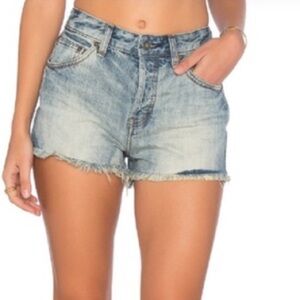 Free People Blue Jean Shorts